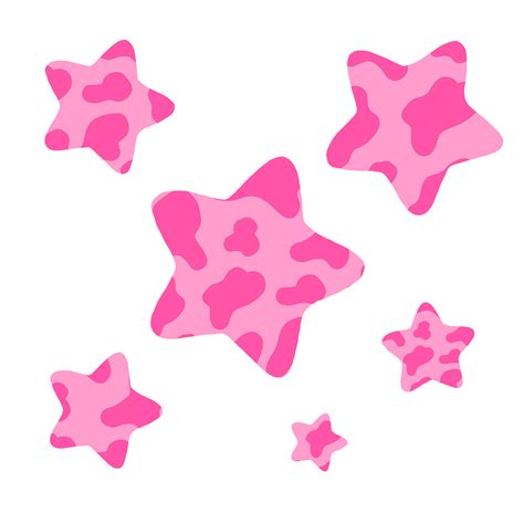 Pink Cow Print Star Pack Animal Print Wallpaper Cute Patterns