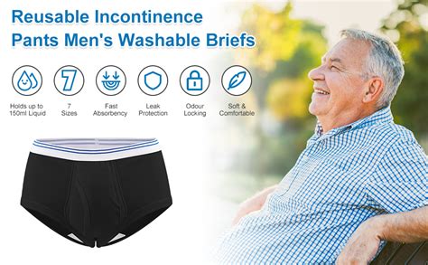 Incontinence Briefs For Men Washable And Reusable Men S Underwear Incontinence Pants With