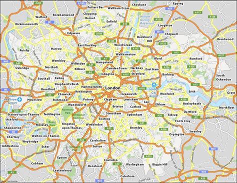 Map of London, England - GIS Geography