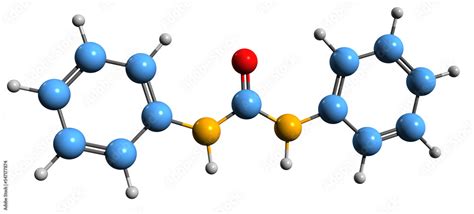 3d Image Of Diphenylurea Skeletal Formula Molecular Chemical Structure Of Cytokinin Isolated