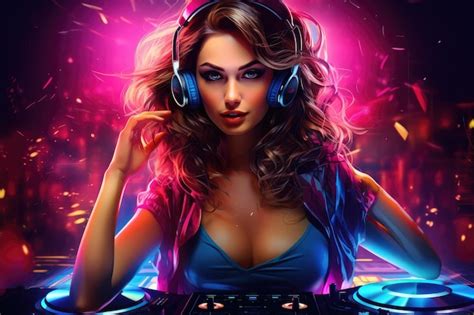 Premium Photo A Woman With Headphones Is Seen Enjoying Playing Music On A Turntable Hot Girl