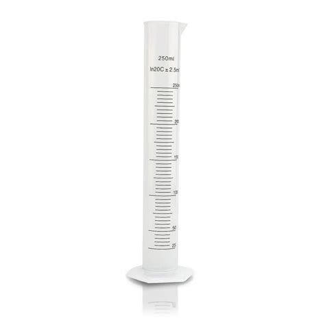 Brewing America Plastic Graduated Cylinder Beaker 250ml Science Measuring Cylinder Test Tube