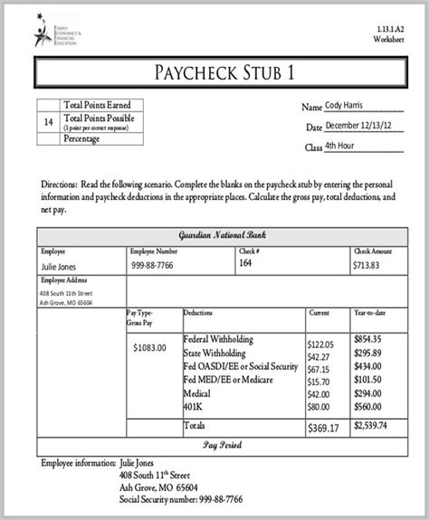 Pay Stub Template California Templates 1 Resume Examples