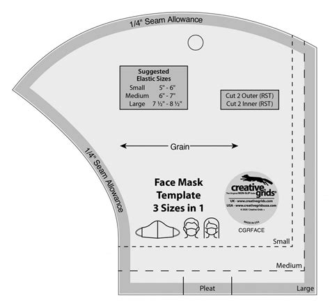 Face Mask Template 3 Sizes In 1 Bunbury