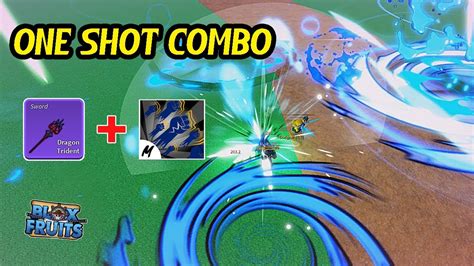 Dragon Trident Godhuman ONE SHOT COMBO Blox Fruits YouTube