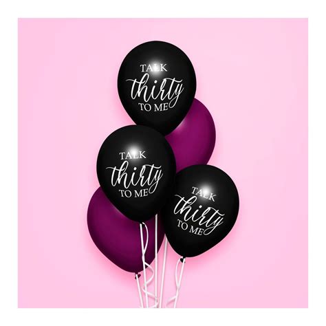 30 Birthday Balloon Black Minimalist Modern Balloons Talk Thirty to Me ...