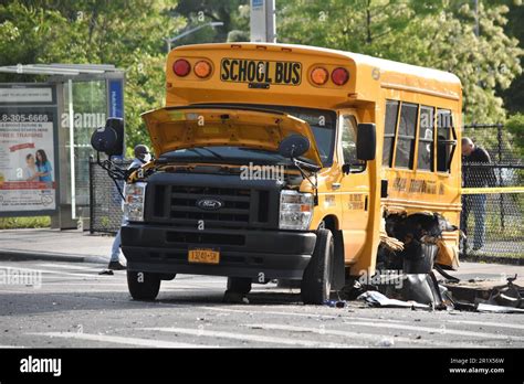 School Bus Involved In An Accident Left With A Gaping Hole And Extreme