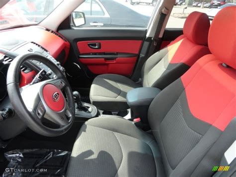 Red/Black Sport Cloth Interior 2011 Kia Soul Sport Photo #80554446 ...