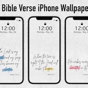 Bible Verse Iphone Wallpaper Paper Look Christian Etsy