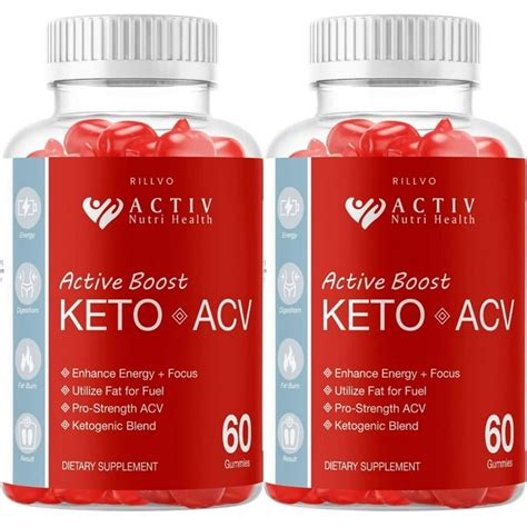 2 Pack Activ Boost Keto Acv Gummies Advanced Formula Apple Cider