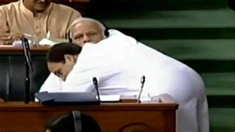 Rahul Gandhi Hugs Prime Minister Narendra Modi In Lok Sabha Newsfolo