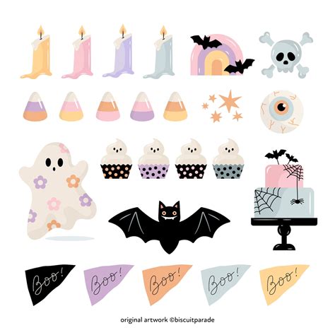 Cute Halloween Clipart Cute Pastel Halloween Clipart Pink Clip Art