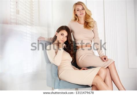 Two Beautiful Sexy Woman Blond Brunette Stock Photo Shutterstock