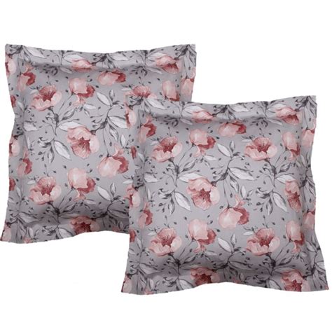 Set Di 2 Federe 63x63 Cm Raso Di Cotone FLORAL SATIN Maisons Du Monde