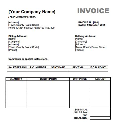 Free Billing Invoice Samples In Google Docs Google Sheets Excel