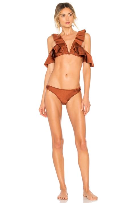 Zimmermann Tali Flutter Bikini Set In Bronze Swimsuit Trends For