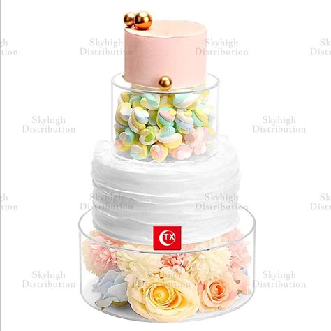 Acrylic Cake Transparent Separator Fillable Cake Spacer Decoration Shd