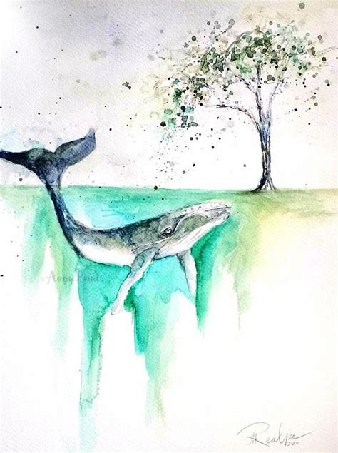 Whale Art Original Art Original Painting Blue Whale Art | Whale art, Colorful art, Nautical art