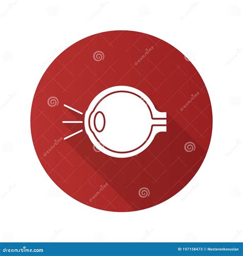 Eye Anatomy Flat Design Long Shadow Glyph Icon Stock Vector