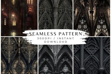 Gothic Architecture Seamless Pattern Set Graphic By Inknfolly