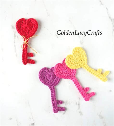 Key To My Heart Applique Free Crochet Pattern Goldenlucycrafts