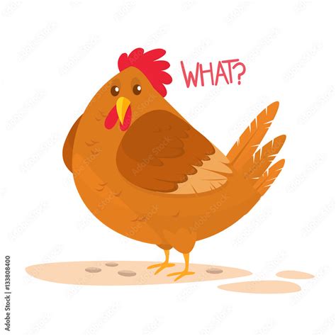 Cartoon big fat hen isolated on a white background. Vector illustration ...