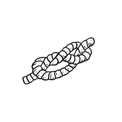 Hand Drawn Black Color Rope Knot Doodle Icon Sketch Style 22175039