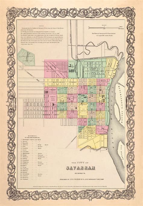 Savannah map Old map of Savannah print Archival | Etsy