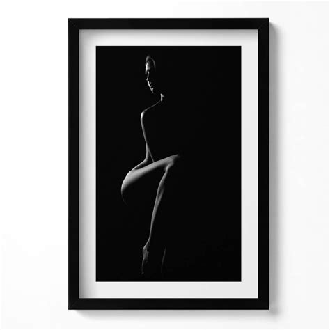 A Subtle Portrait Of A Woman S Naked Body Print In Frame People Art Print Black Wall Art Etsy
