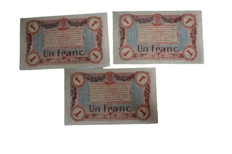 Ancien Lot De Billets Neufs De Franc Chambre De Commerce De Troyes