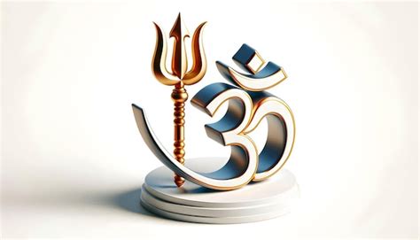 3d Trishul And Om Symbol Concept As Vector Illustration Of A Trishul