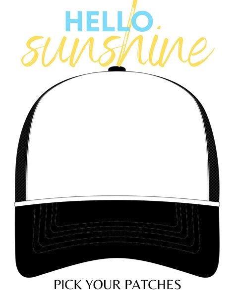 Trucker Hat Design Template Design Patch Layout Printable - Etsy