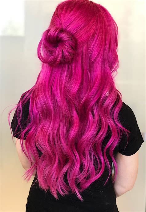 Gorgeous Hot Pink Hair | Pink hair dye, Pink hair, Long hair styles