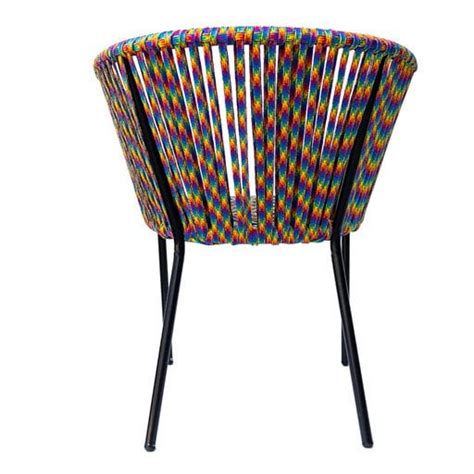 Jalisco Silla Metal Negro Cuerda Arcoiris AMDO Muebles MX