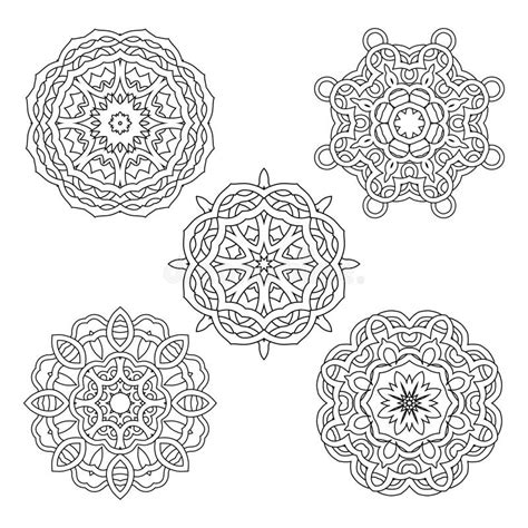 Stor Uppsättning Av Mandalas Vektor Illustrationer Illustration av