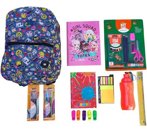 Material Escolar Barato Volta As Aulas Kit Mochila Caderno