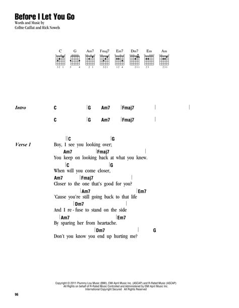 Before I Let You Go by Colbie Caillat - Guitar Chords/Lyrics - Guitar ...