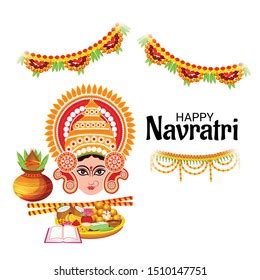 Vector Illustration Happy Navratri Celebration Abstract Stock Vector