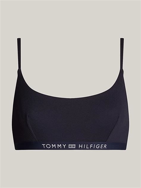 Tonal Logo Bralette Bikini Top Blue Tommy Hilfiger