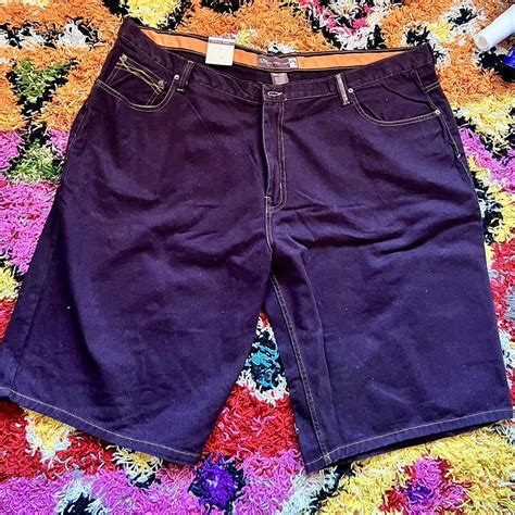 Reclaimed Vintage Mens Navy And Blue Shorts Depop