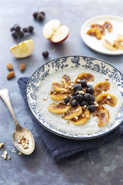 Chia pudding pommes poêlées Recettes de cuisine Ôdélices