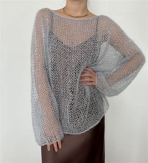 Свитер паутинка NUDE Limited Голубой серебро купить в интернет магазине TOUCH BY ME 12990