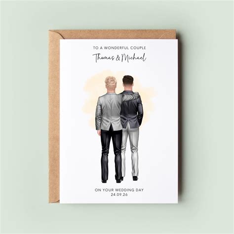 Personalised Mr Mr Wedding Card Gay Wedding Congratulations Card Groom And Groom Civil