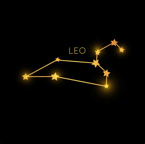 Leo Constellation In Space Golden Zodiac Symbol 20402549 Vector Art At