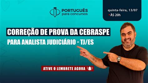 Prof Rosenthal Corre O Da Prova Para Analista Judici Rio Tj Es