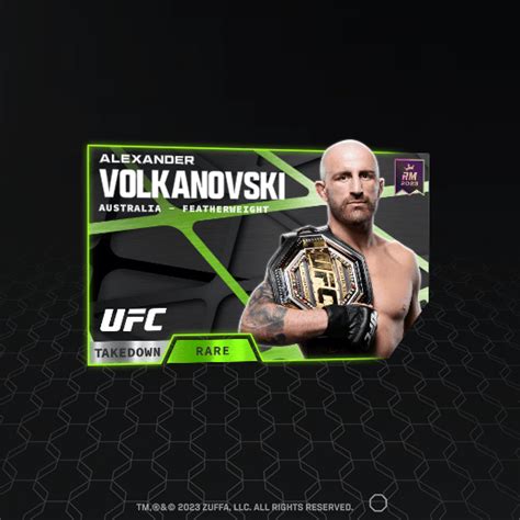 Alexander Volkanovski Takedown Set Rare Nft For Sale