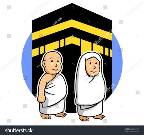 Hajj Kids Kaaba Stock Vector (Royalty Free) 583153585 | Shutterstock