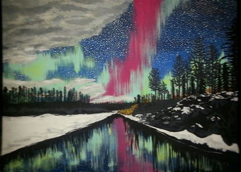 "Aurora Borealis" painting by Jenna Hatfield #othersideartgallery | Aurora borealis painting ...