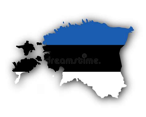 El Mapa De La Bandera Estonia Mapa De Estonia En Los Colores De La