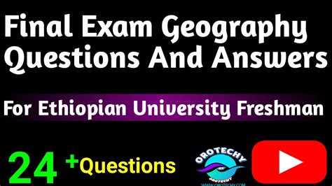 Geography Final Exam Questions And Answers For Ethiopian University